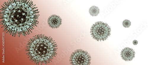 
The virus model in 3d. Illustration of a coronavirus.