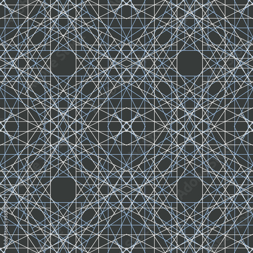Seamless geometric pattern. Abstract grey background with blue and white lines.  Vector regular texture for invitations, greeting cards, scrapbooking and wallpaper.