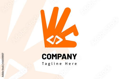 hand web code illustration logo template