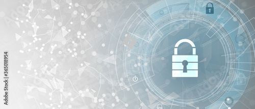 Cybersecurity and information or network protection. Future technology web services for business and internet project