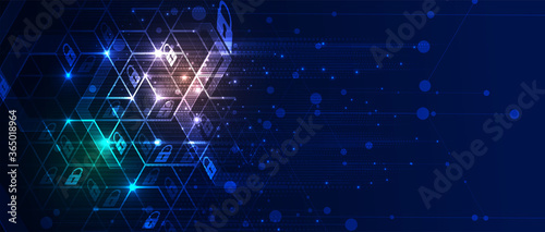 Cybersecurity and information or network protection. Future technology web services for business and internet project