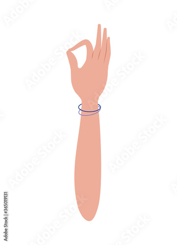 okey hand design of People arm finger person learn communication healthcare theme Vector illustration