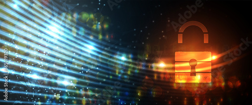 Cybersecurity and information or network protection. Future technology web services for business and internet project
