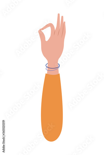 okey hand design of People arm finger person learn communication healthcare theme Vector illustration