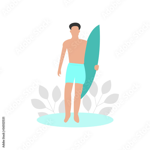 A man going to the beach with a surfing board 