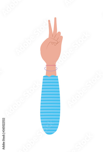 peace and love hand design of Hippie art and creative theme Vector illustration