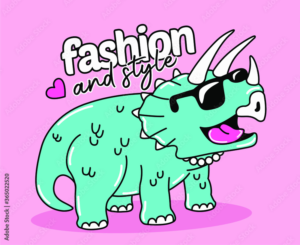Fototapeta premium DINOSAURO A LA MODA Y CON ESTILO
