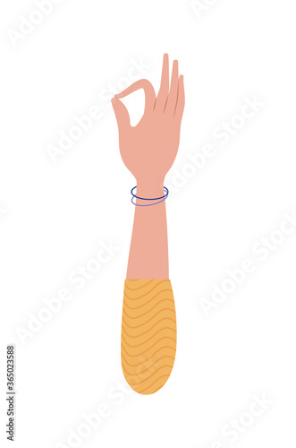 okey hand design of People arm finger person learn communication healthcare theme Vector illustration
