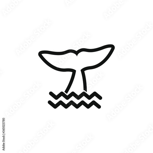 Whale tail icon design isolated on white background. Vector illustration