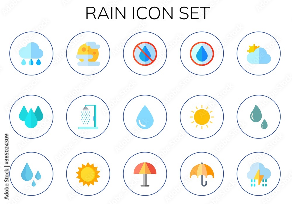 rain icon set