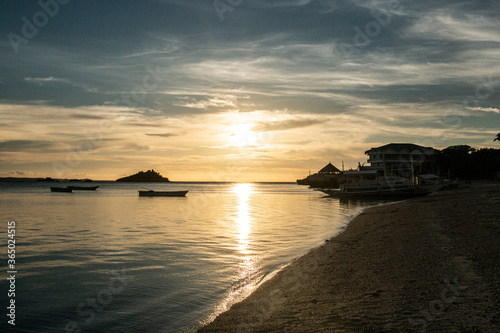 sunset on paradise beach
