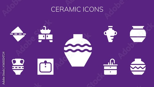 Modern Simple Set of ceramic Vector filled Icons
