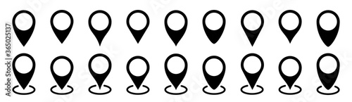 Map location icons set. Dot GPS. Isolated vector elements. photo