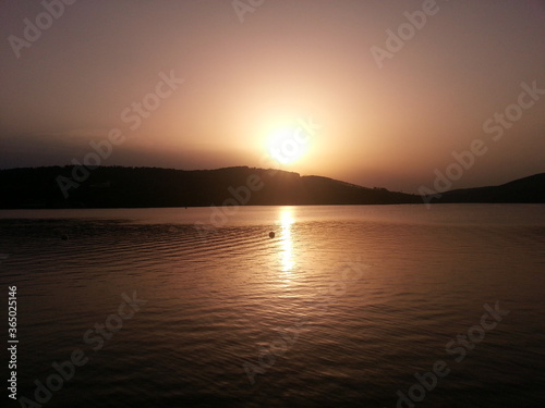 sunset over the river