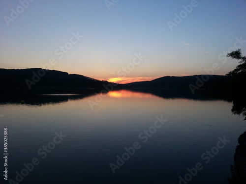 sunset over lake