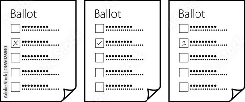 Voting slip / ballot paper for choosing a single candidate only.