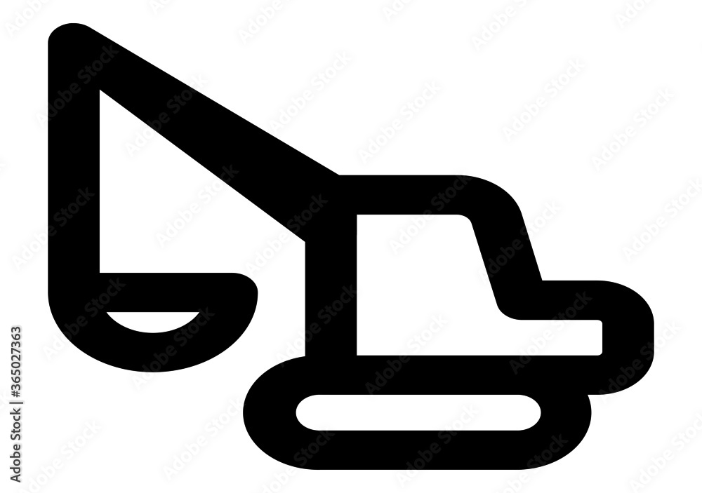 Excavator icon. Trendy flat vector Excavator icon on white background from Construction collection, vector illustration can be use for web and mobile, eps10 Excavator icon. Trendy flat vector Excavator icon on white background from Construction collection, vector illustration can be use for web and mobile, eps10