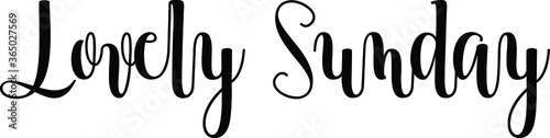 Lovely Sunday Handwritten Font Calligraphy Black Color Text on White Background 