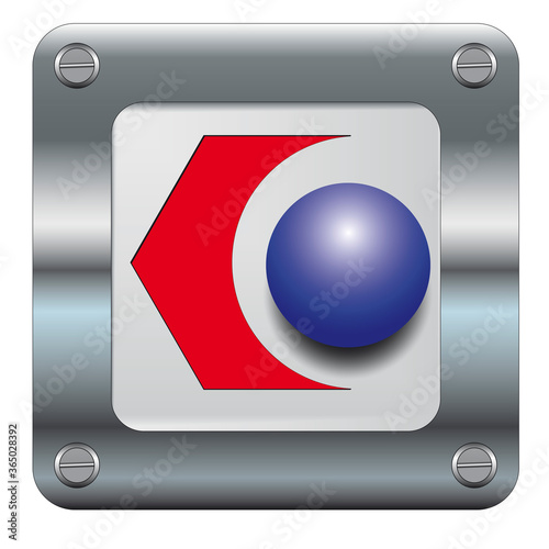 Symbol output blau