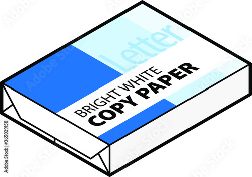A ream of bright white copier/printer paper. US letter size.