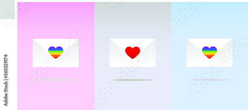 Ilustracao Carta de Amor, emoji, icone, amor, gay, lgbtq, carta, escrever, romantico, romance, rosa, azul, cinza, lgbt, arco iris, 