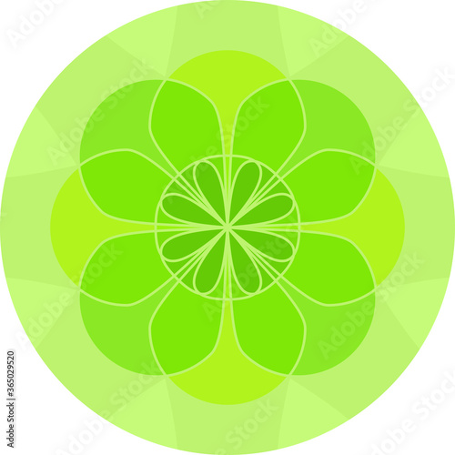 Geometric season badge / disc: spring.
