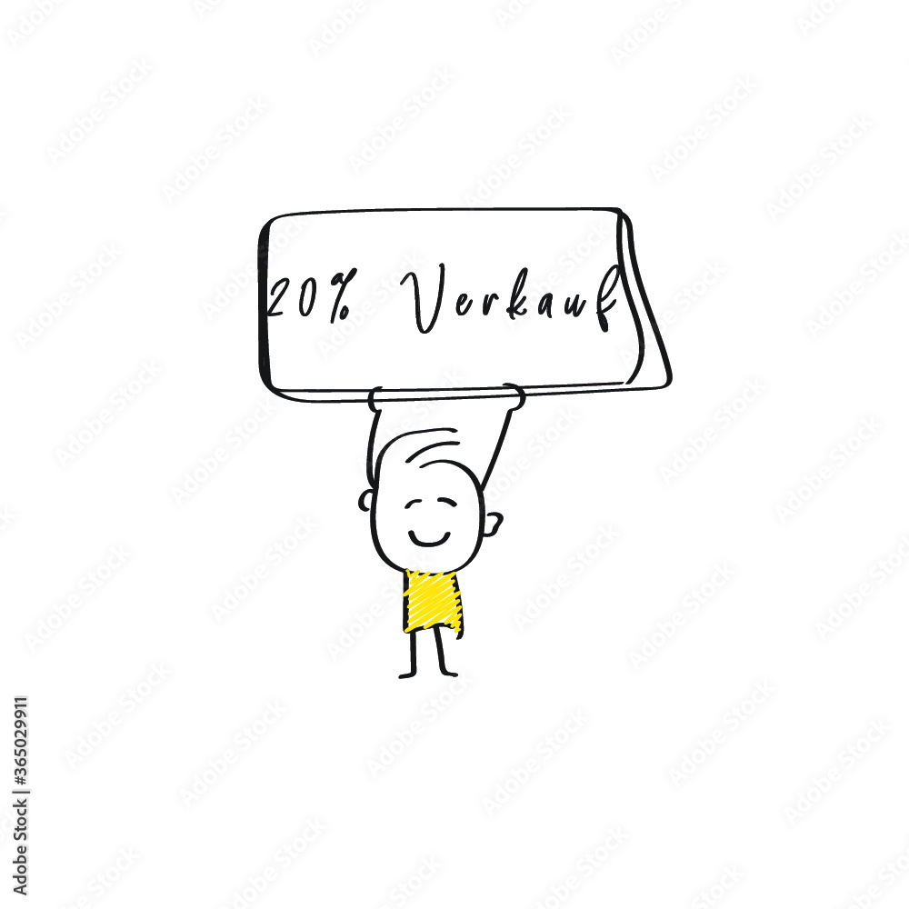 vector of man holding placard of 20% Verkauf vector of man holding placard of 20% Verkauf