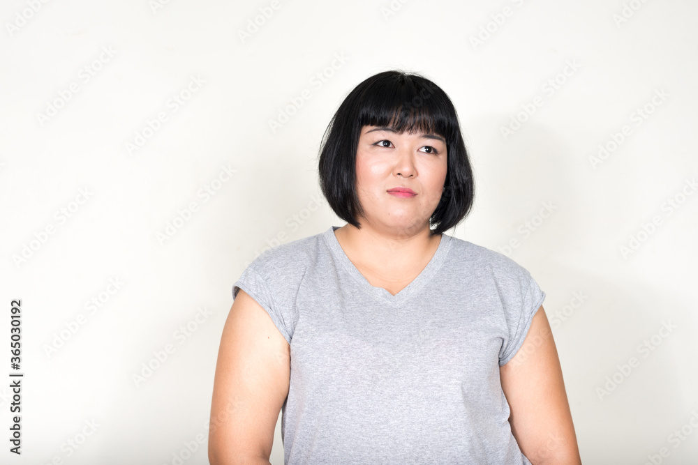 Portrait of young beautiful overweight Asian woman Portrait of young beautiful overweight Asian woman