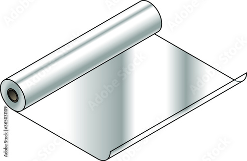 A roll of industrial material: shiny transparent plastic sheet.