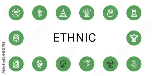 Set of ethnic icons