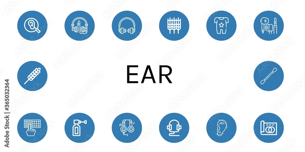 ear icon set ear icon set