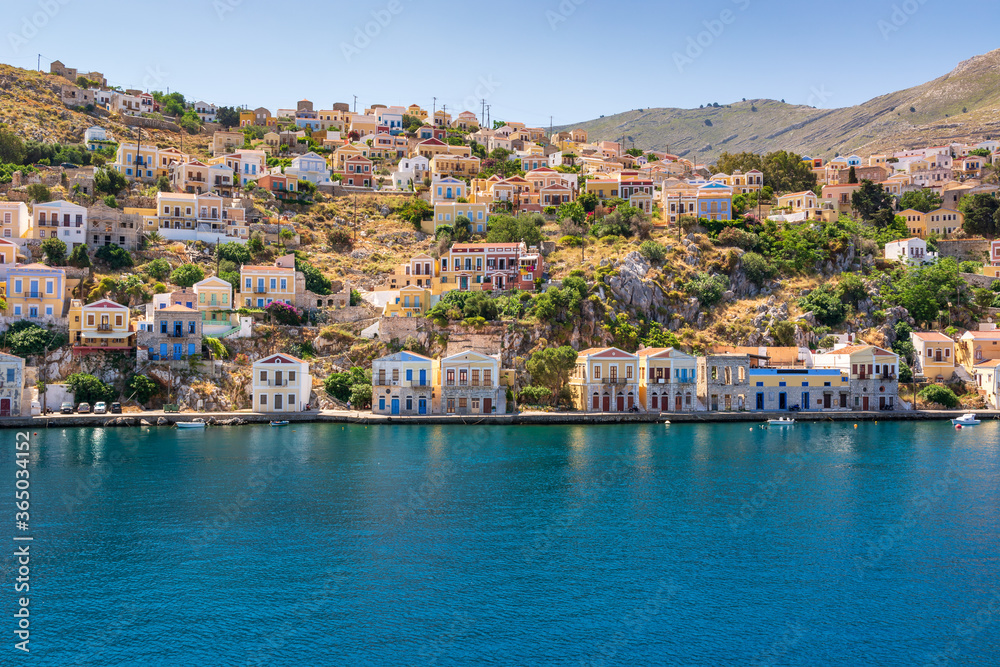 Scenic landscape of Symi island in Greece. Europe