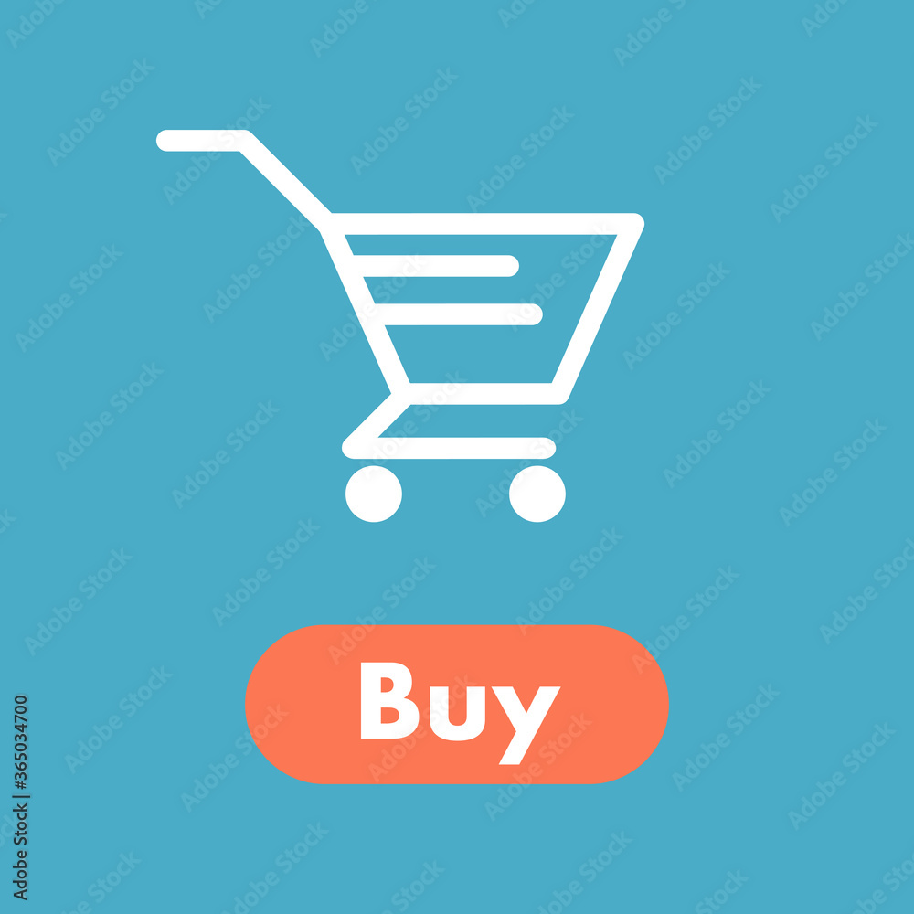 Vector illustration icon of shopping cart and buy button Vector illustration icon of shopping cart and buy button