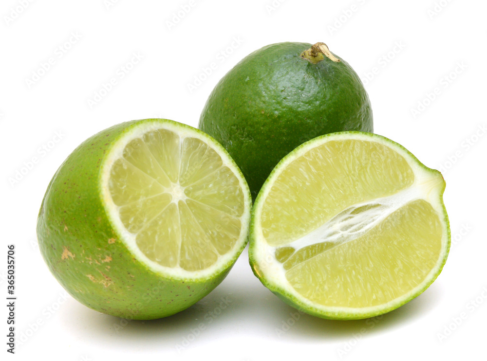 Lemon sliced and stacked on white Lemon sliced and stacked on white