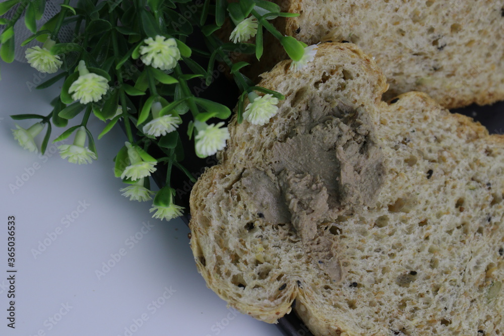 Fototapeta premium Appetizer , Bread with Liver Pate