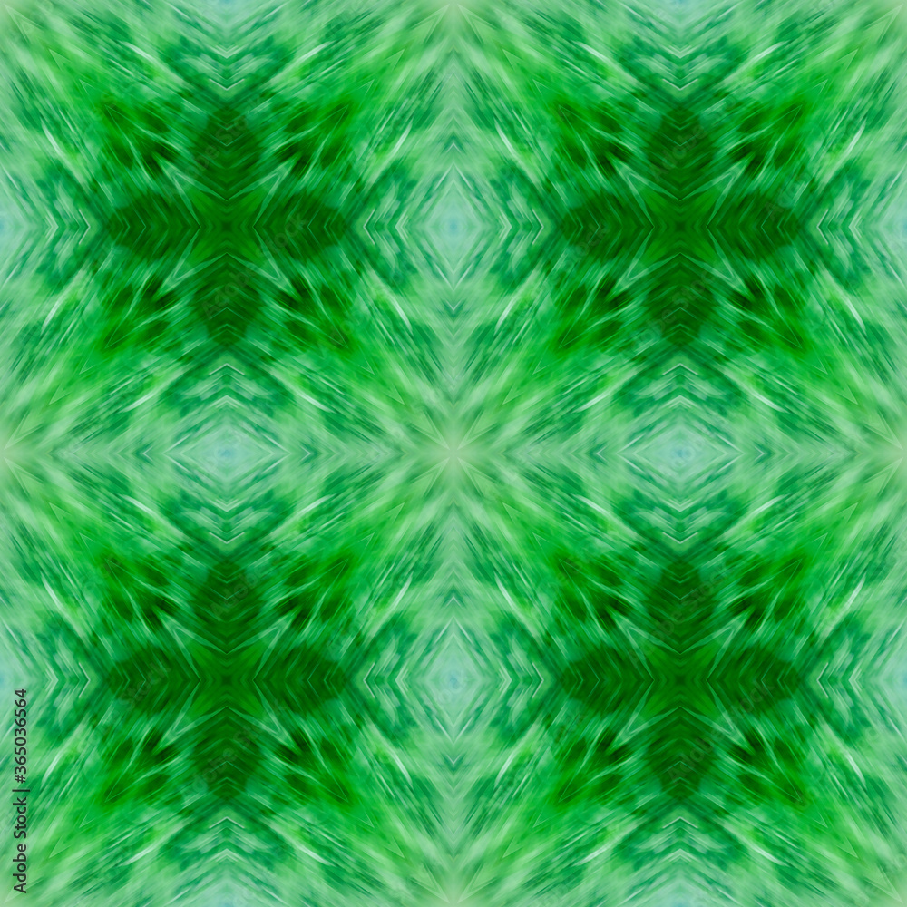 Computer graphics, illustration - a square pattern, kaleidoscope in different shades of green. Computer graphics, illustration - a square pattern, kaleidoscope in different shades of green.