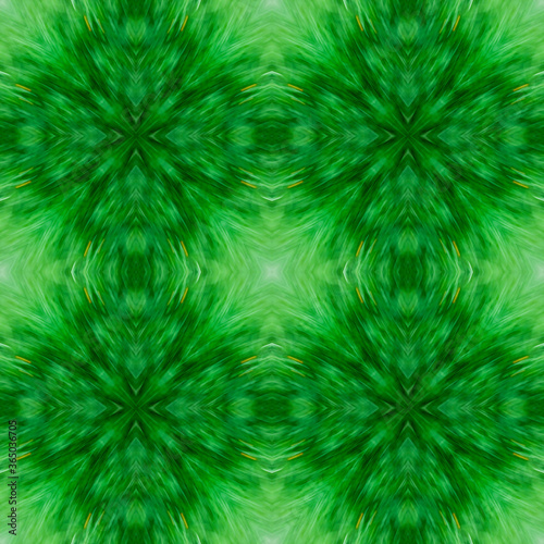 Computer graphics, illustration - a square pattern, kaleidoscope in different shades of green.