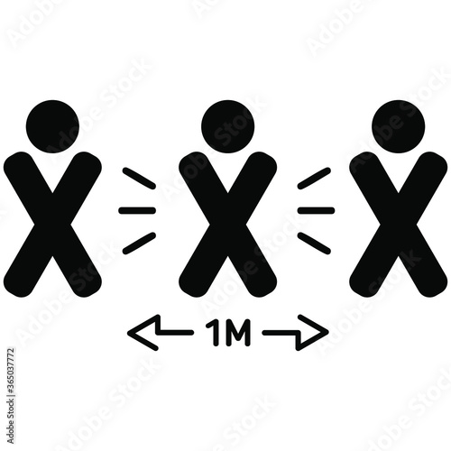 Illustration vector graphic of queue physical distancing symbol or sign vector
