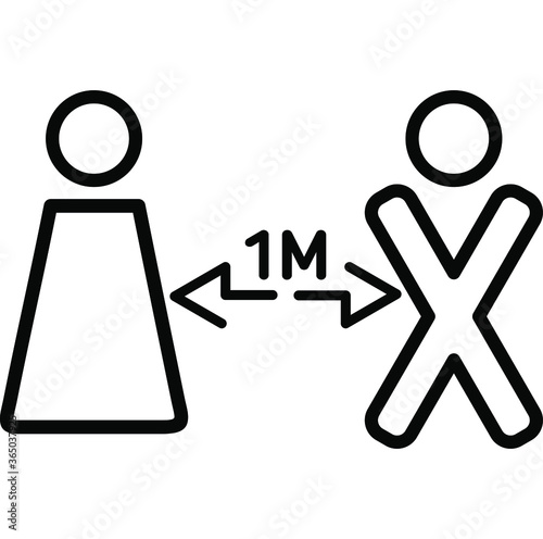 Illustration vector graphic of physical distancing.  
icon or symbol to keep a safe distance as a prevention from covid-19