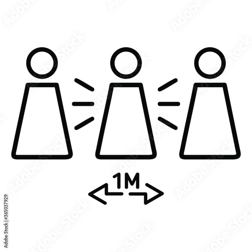 Illustration vector graphic of queue physical distancing symbol or sign vector