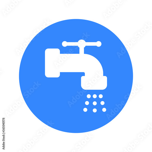 Water tap icon / blue color
