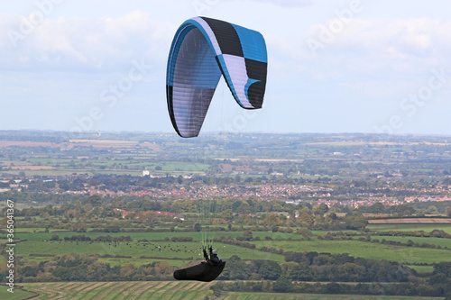 Paragliding at Westbury White Horse	 photo