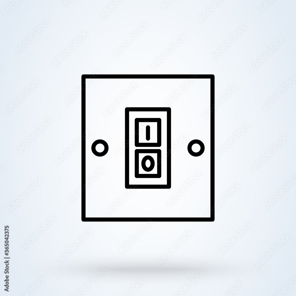 Electric switch. line and linear icon. switch single icon in cartoon style symbol stock illustration web. Electric switch. line and linear icon. switch single icon in cartoon style symbol stock illustration web.