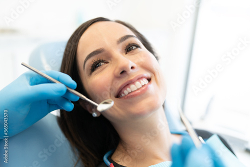 Smiling Woman At Dental Clinic