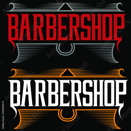 barbershop logo with two warana characters