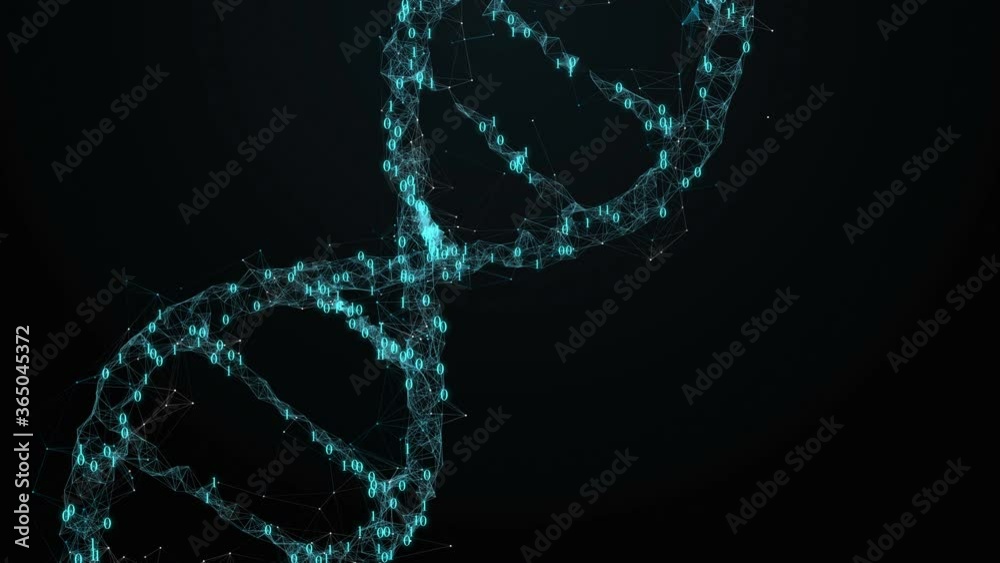 Abstract dark background with plexus and numbers. DNA molecule Abstract dark background with plexus and numbers. DNA molecule