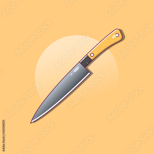 Kitchen Knife Vector Icon. Cartoon Vector Flat Illustration. Flat Style Suitable for Web Landing Page, Banner, Flyer, Sticker, Wallpaper, Background