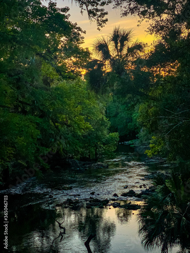 sunset over the river