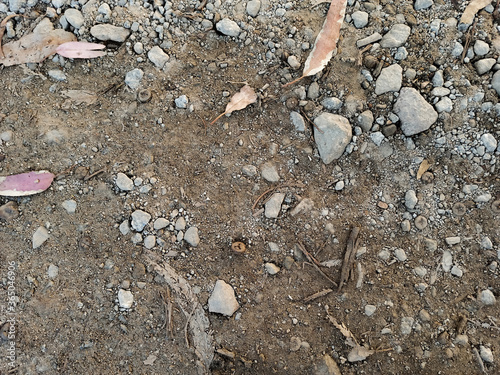 background Stones and earth. Close up. top view