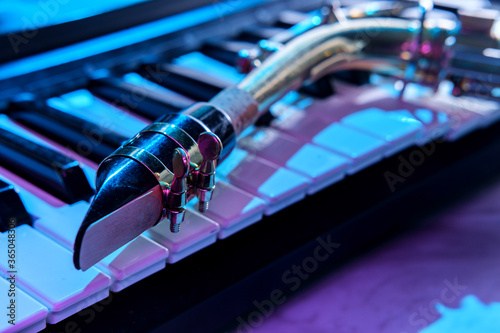 Photography Old Saxophone Piano Keyboard